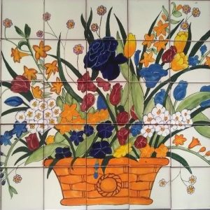 Canasta con Flores Mural