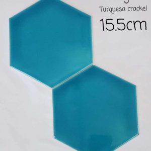 Hexagono Turquesa Crackel SPC